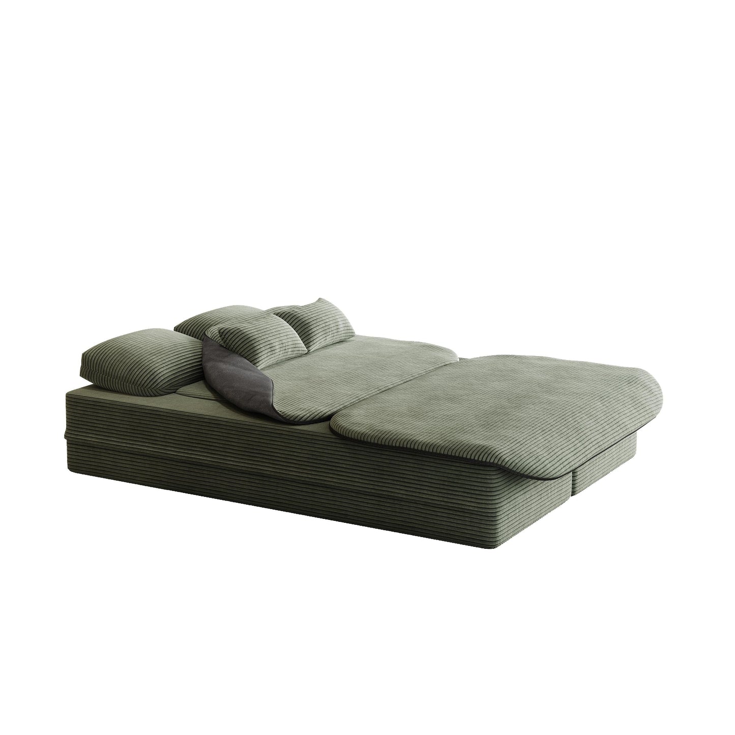 Divano pieghevole 2 in 1 da 75'', divano letto trasformabile in schiuma con coperta multifunzionale, divano da pavimento