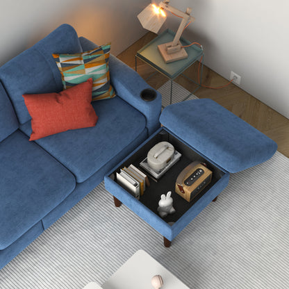 Divano a 3 posti trasformabile a L da 78,74'' con pouf contenitore