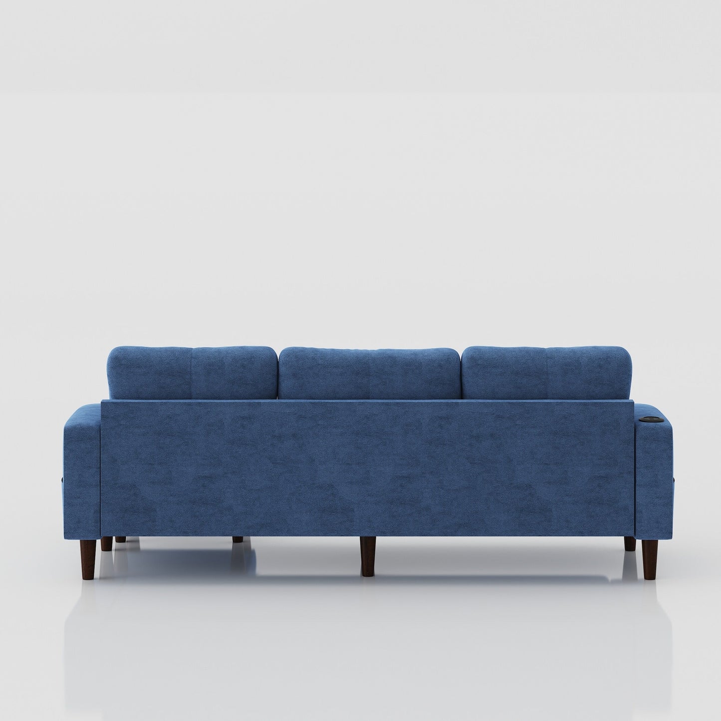 Divano a 3 posti in tessuto a forma di L da 78,74'' con pouf contenitore, porte USB, portabicchieri e stile moderno