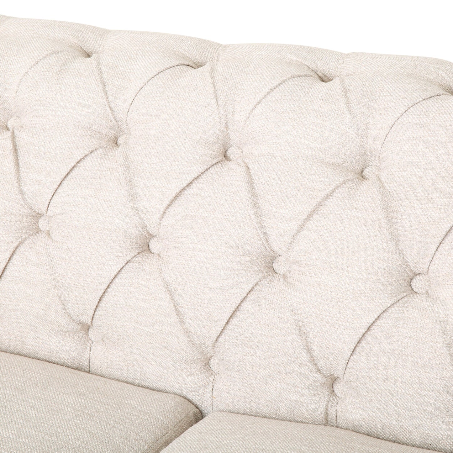 Divano a 3 posti in pelle PU da 78,75'' con gambe in legno ed eleganti dettagli con rivetti