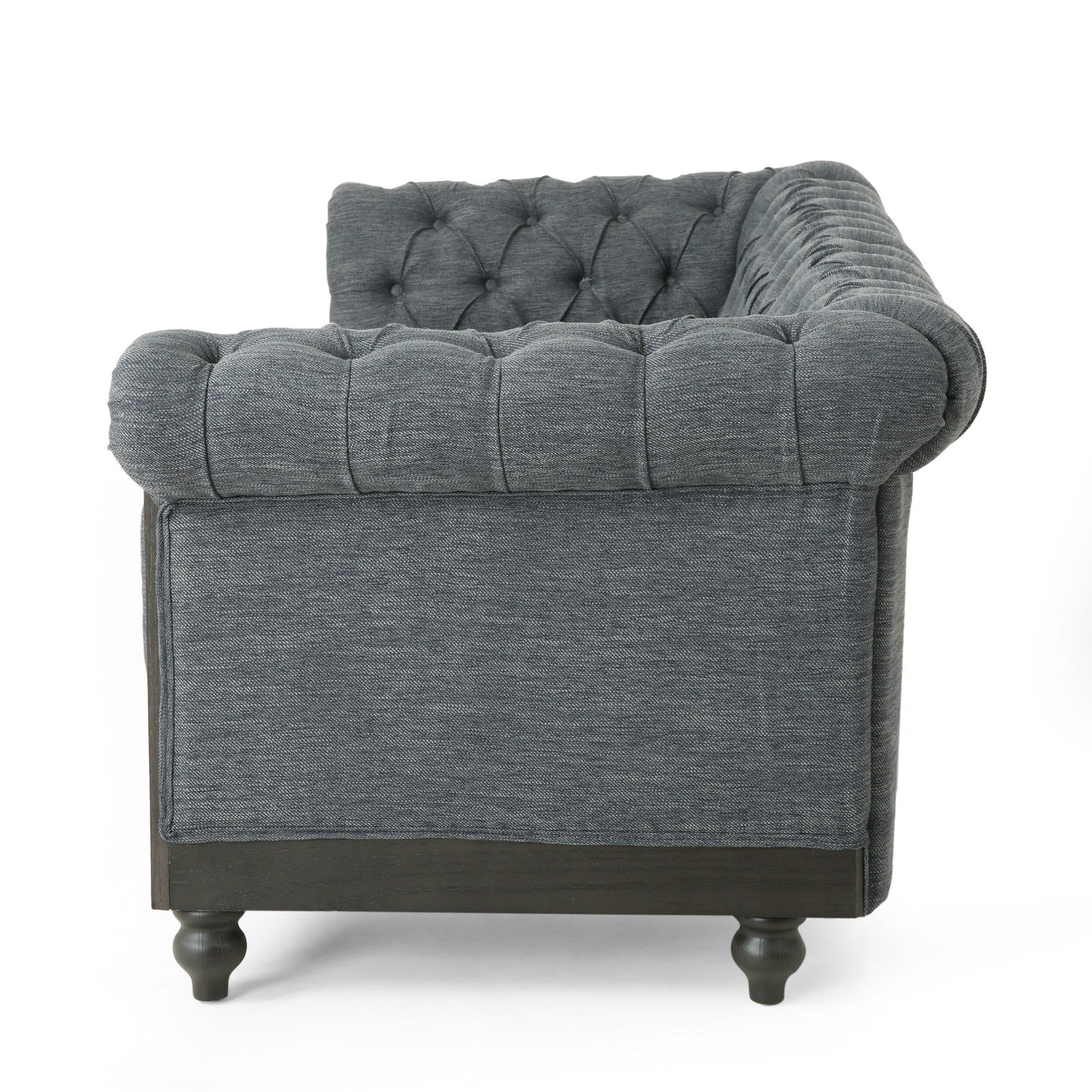Divano a 3 posti in pelle PU da 78,75'' con gambe in legno ed eleganti dettagli con rivetti
