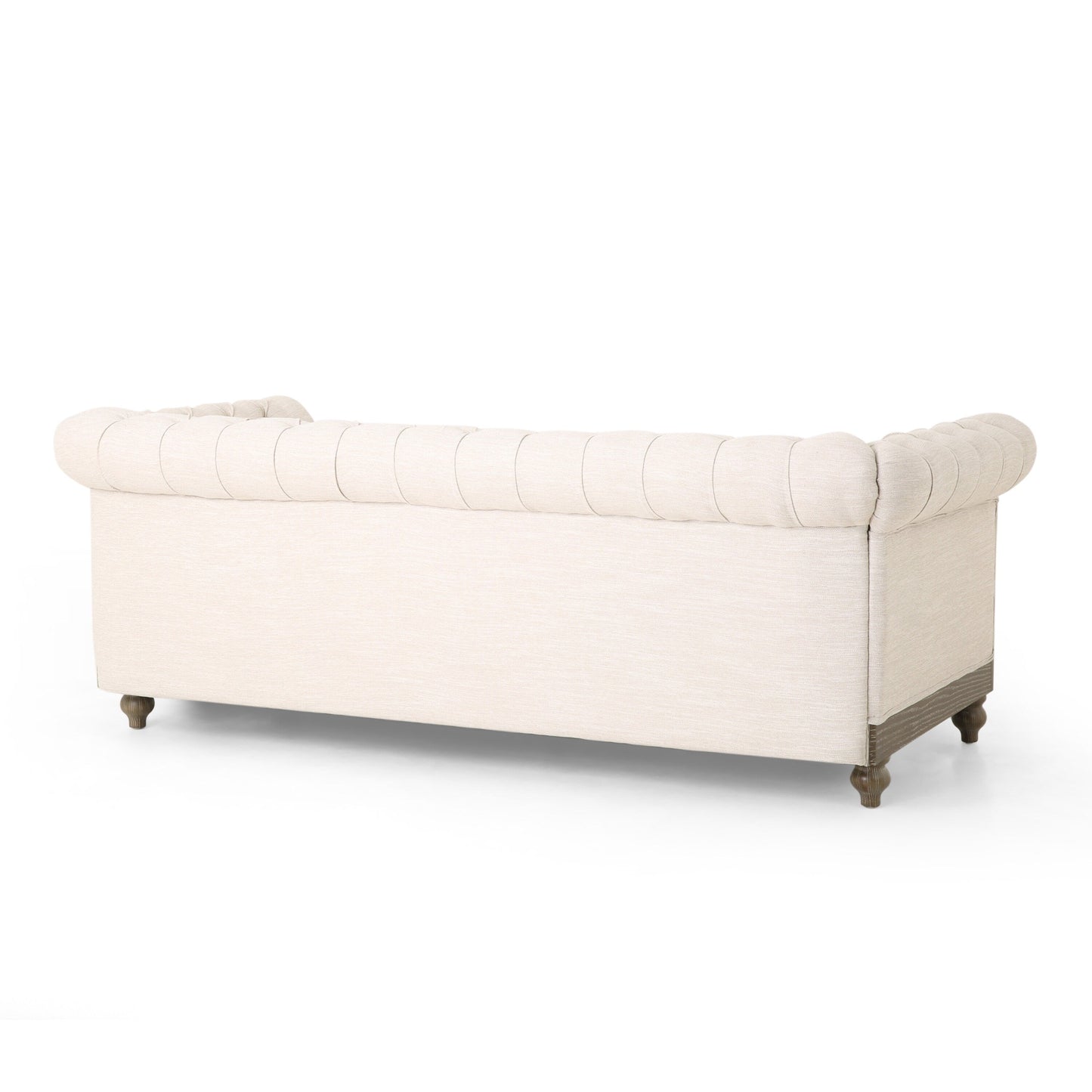 Divano a 3 posti in pelle PU da 78,75'' con gambe in legno, dettagli rivettati e schienale regolabile