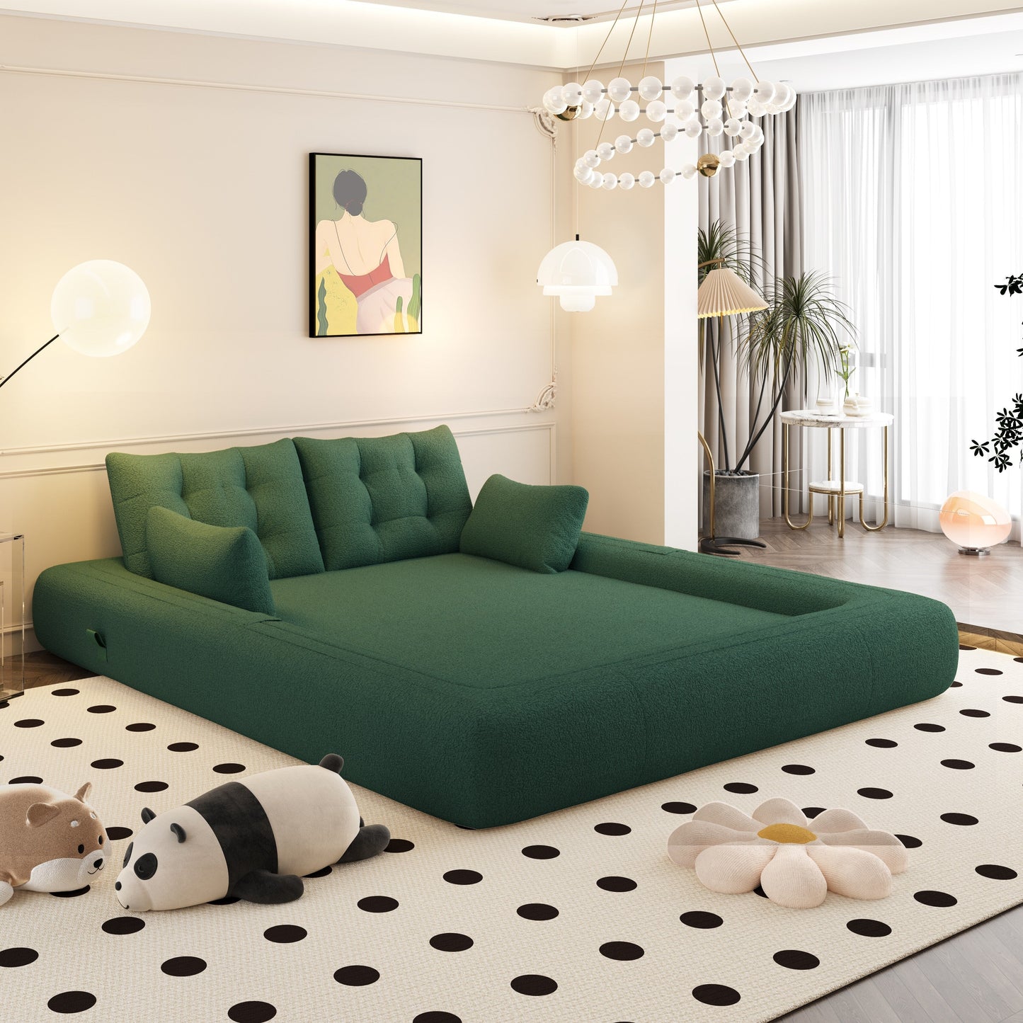 78.7 Letto per cani umano, divano letto pieghevole 3 in 1