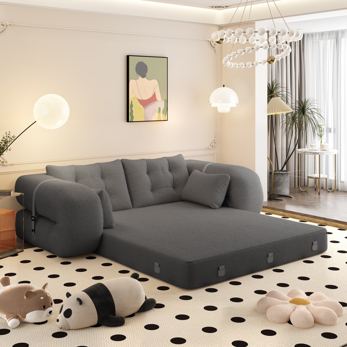 78.7 Letto per cani umano, divano letto pieghevole 3 in 1