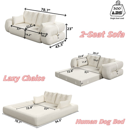 Divano letto Teddy a 3 posti, divano letto modulare, divano trasformabile, divano letto