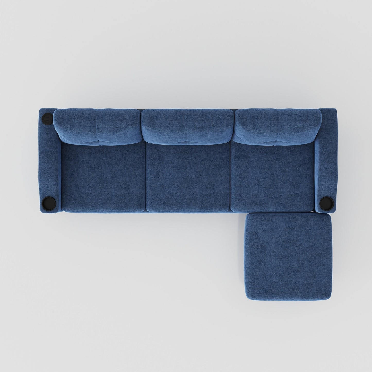 Divano trasformabile in tessuto da 78,7'' con pouf contenitore