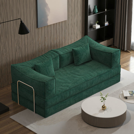 Divano modulare da 78,8 pollici, divano trasformabile in blocco di budino, divano letto da terra con braccioli e comodo divano letto