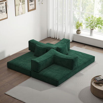 Divano modulare da 78,8 pollici, divano trasformabile in blocco di budino, divano letto da terra con braccioli e comodo divano letto