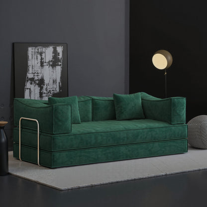 Divano modulare da 78,8 pollici, divano trasformabile in blocco di budino, divano letto da terra con braccioli e comodo divano letto