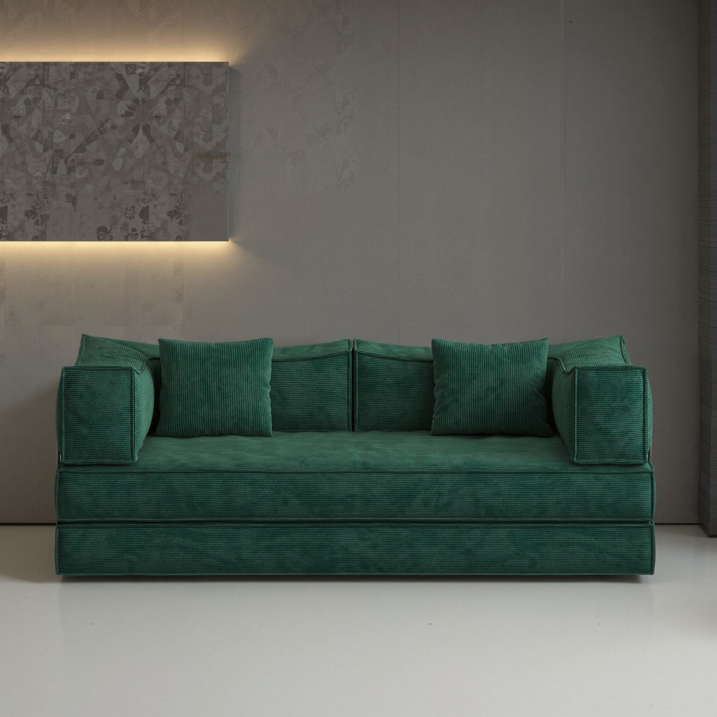 Divano modulare da 78,8 pollici, divano trasformabile in blocco di budino, divano letto da terra con braccioli e comodo divano letto