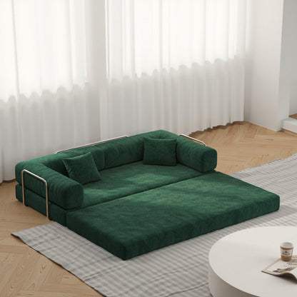Divano componibile modulare da 78,8 pollici, divano trasformabile in pudding block, divano letto con braccioli da pavimento