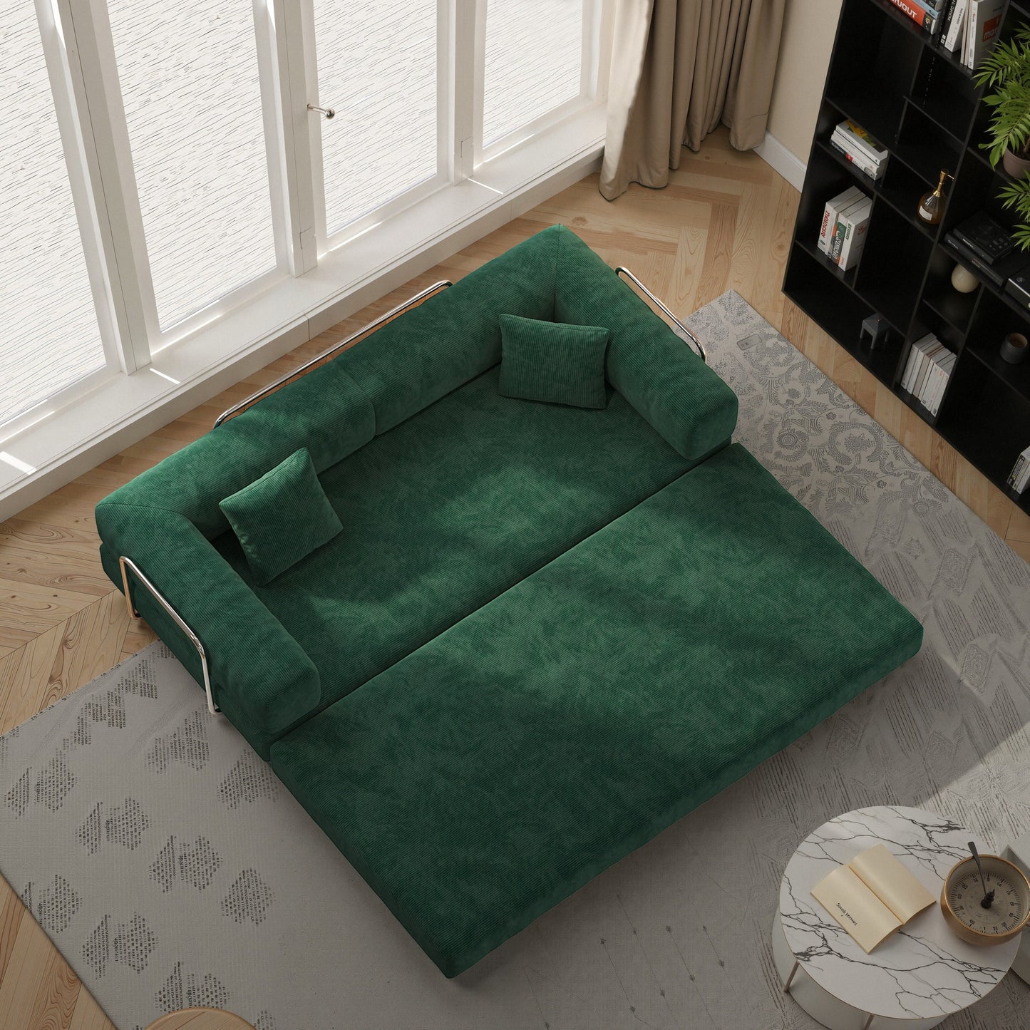 Divano componibile modulare da 78,8 pollici, divano trasformabile in pudding block, divano letto con braccioli da pavimento