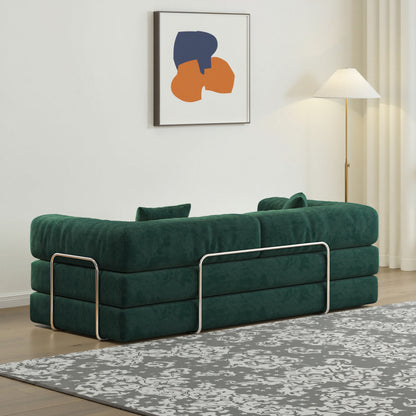 Divano componibile modulare da 78,8 pollici, divano trasformabile in pudding block, divano letto con braccioli da pavimento