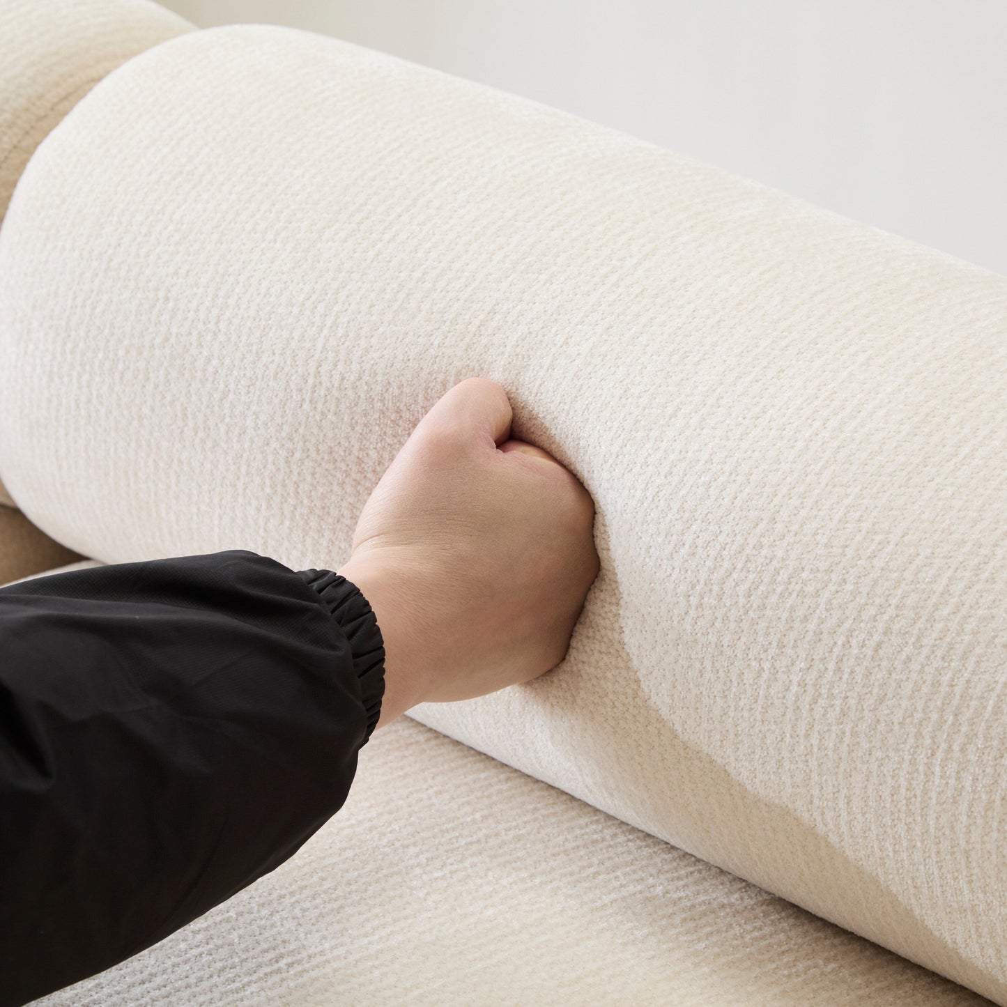 Divano componibile modulare in tessuto 78 a 3 pezzi con schiuma ad alta resilienza, molle sinuose e struttura in legno massello