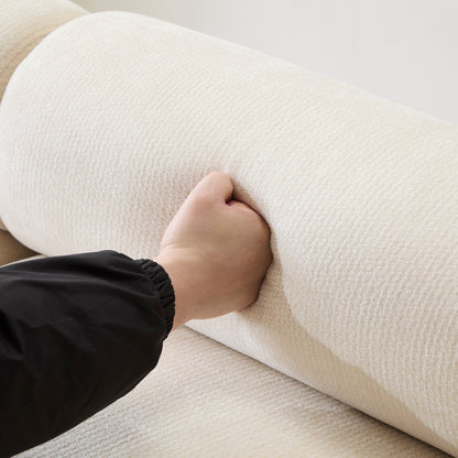 Divano componibile modulare in tessuto 78 a 3 pezzi con schiuma ad alta resilienza, molle sinuose e struttura in legno massello