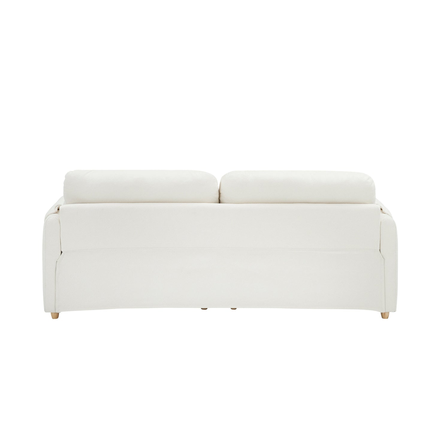 Tessuto per divano Teddy Cotton Linen lungo 79,50 pollici, con gambe lunghe coniche in metallo, striscia di metallo abbinata, elegante e semplice - Beige
