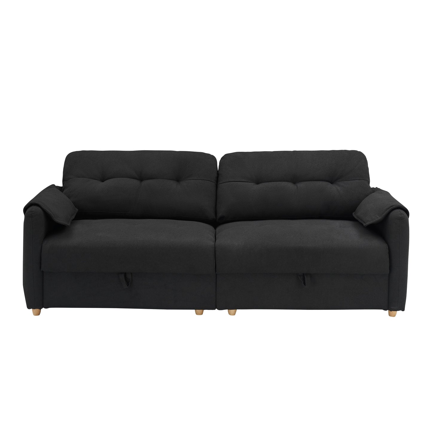 Tessuto per divano Teddy Cotton Linen lungo 79,50 pollici, con gambe lunghe coniche in metallo, striscia di metallo abbinata, elegante e semplice