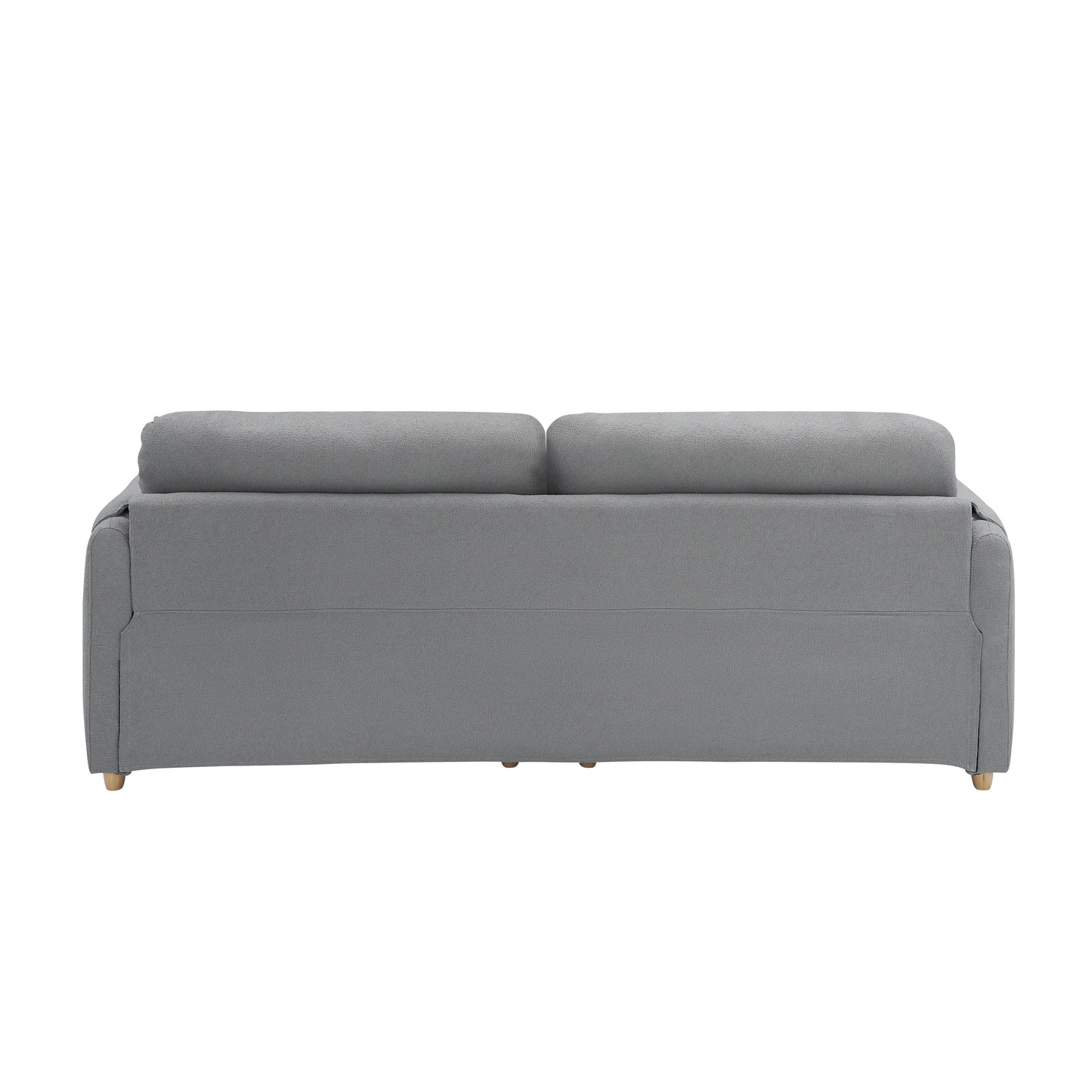 Tessuto per divano Teddy Cotton Linen lungo 79,50 pollici, con gambe lunghe coniche in metallo, striscia di metallo abbinata, elegante e semplice