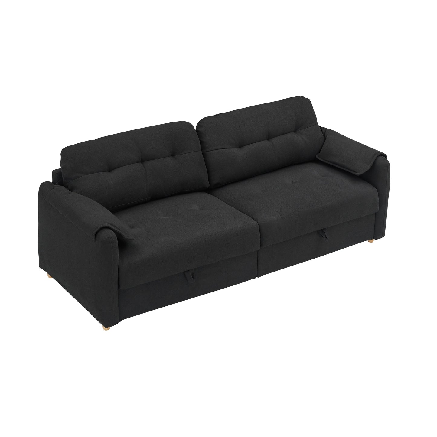 Tessuto per divano Teddy Cotton Linen lungo 79,50 pollici, con gambe lunghe coniche in metallo, striscia di metallo abbinata, elegante e semplice
