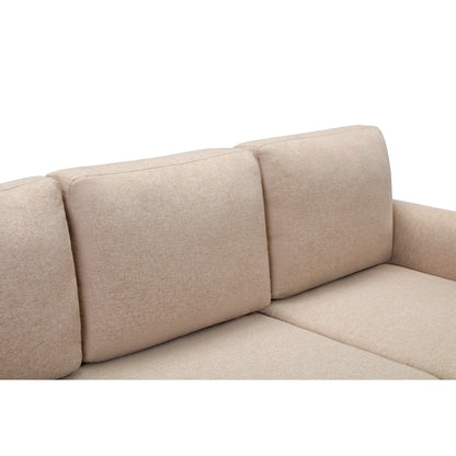 Divano letto a 3 posti a L in tessuto da 79,5'' con chaise longue, letto estraibile e design imbottito