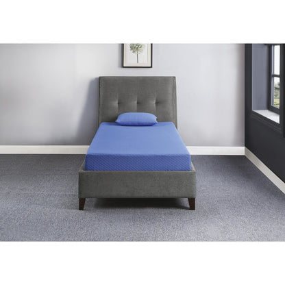 Set di materasso e cuscino da 7 pollici, in tessuto traspirante, in memory foam con infusione di gel, blu, materasso in una scatola