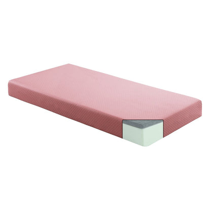 Set di materasso e cuscino da 7 pollici, in memory foam con gel traspirante, rosa, materasso in scatola