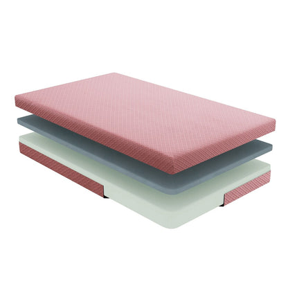 Set di materasso e cuscino da 7 pollici, in memory foam con gel traspirante, rosa, materasso in scatola