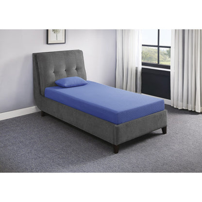 Set di materasso e cuscino singolo da 7 pollici, materasso in memory foam infuso di gel e tessuto traspirante, blu, materasso in una scatola