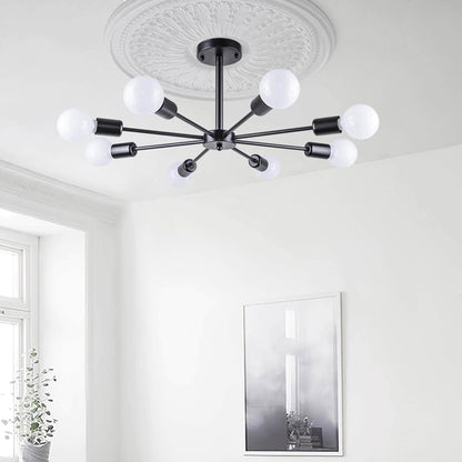 Lampada semi-incassata Sputnik nera/oro da soffitto per soggiorno/cucina/ufficio/camera da letto/ingresso