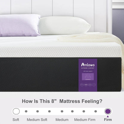 Materasso in memory foam Comfort Medium da 8 pollici con gel infuso
