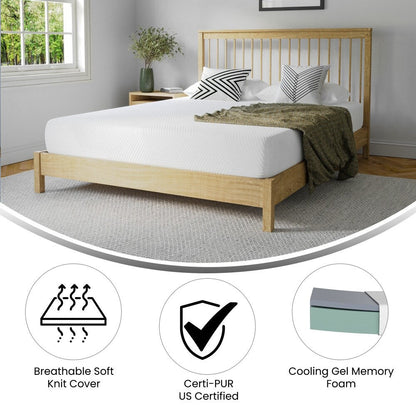 Materasso in memory foam rinfrescante al tè verde da 8 pollici, anti-pressione, in una scatola