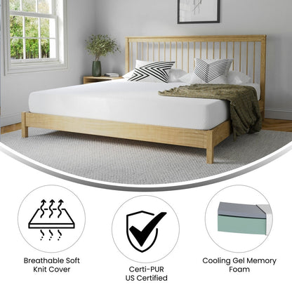 Materasso in memory foam rinfrescante al tè verde da 8 pollici, anti-pressione, in una scatola