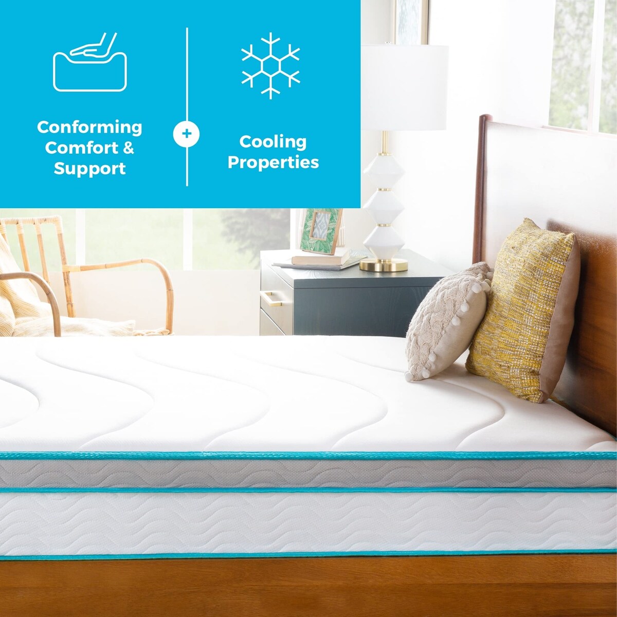 Materasso ibrido in memory foam e molle da 8 pollici - Sensazione di rigidità media - Letto in una scatola - Comfort di qualità e supporto adattivo - Misura singola