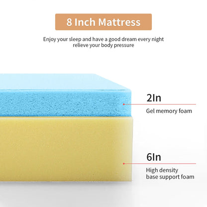 Materasso in memory foam con infusione di gel da 8 pollici
