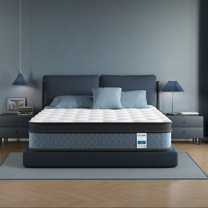 Materasso ibrido in memory foam infuso di gel da 8 pollici, mediamente rigido, rinfrescante e traspirante con certificazione CertiPUR-US, SGS e OEKO-TEX