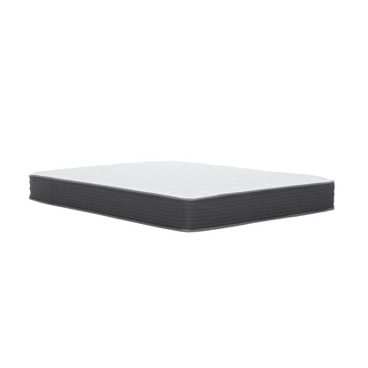 Materasso ibrido a molle insacchettate da 8 pollici, misura singola, letto in una scatola, materasso in memory foam con morbido gel Euro Top, bianco/grigio