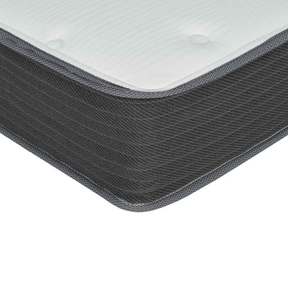 Materasso ibrido a molle insacchettate da 8 pollici, misura singola, letto in una scatola, materasso in memory foam con morbido gel Euro Top, bianco/grigio