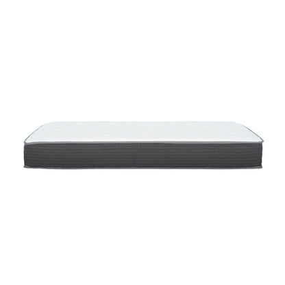 Materasso ibrido a molle insacchettate da 8 pollici, misura singola, letto in una scatola, materasso in memory foam con morbido gel Euro Top, bianco/grigio