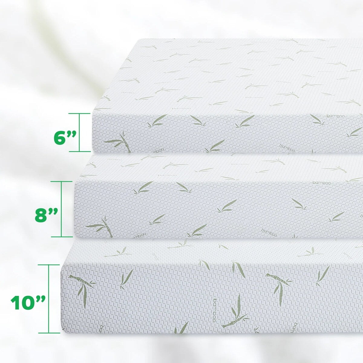 Materasso in memory foam al tè verde da 8 pollici, materasso rinfrescante a media sensazione in una scatola, CertiPUR-US