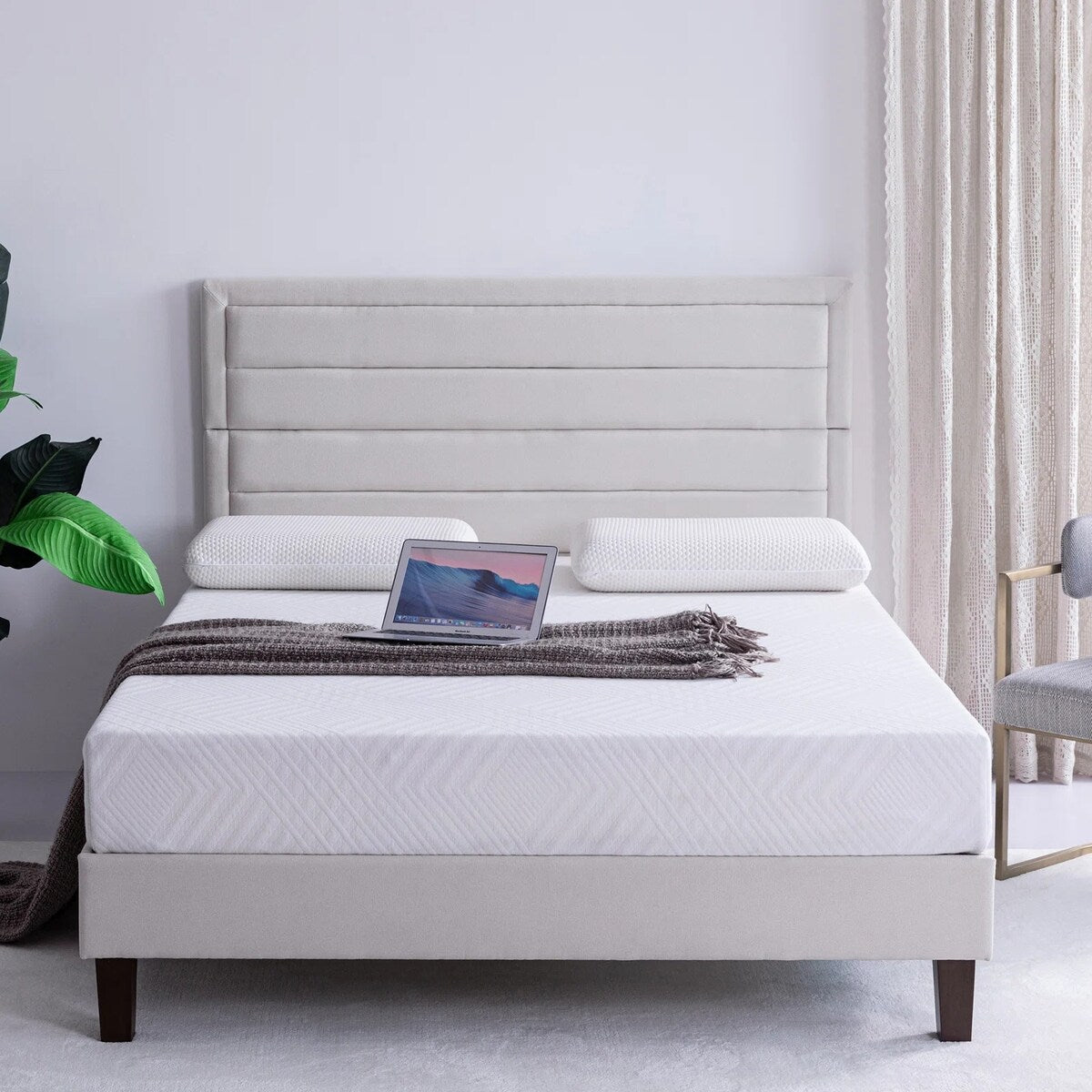 Materasso in memory foam al tè verde da 8 pollici, materasso rinfrescante a media sensazione in una scatola, CertiPUR-US