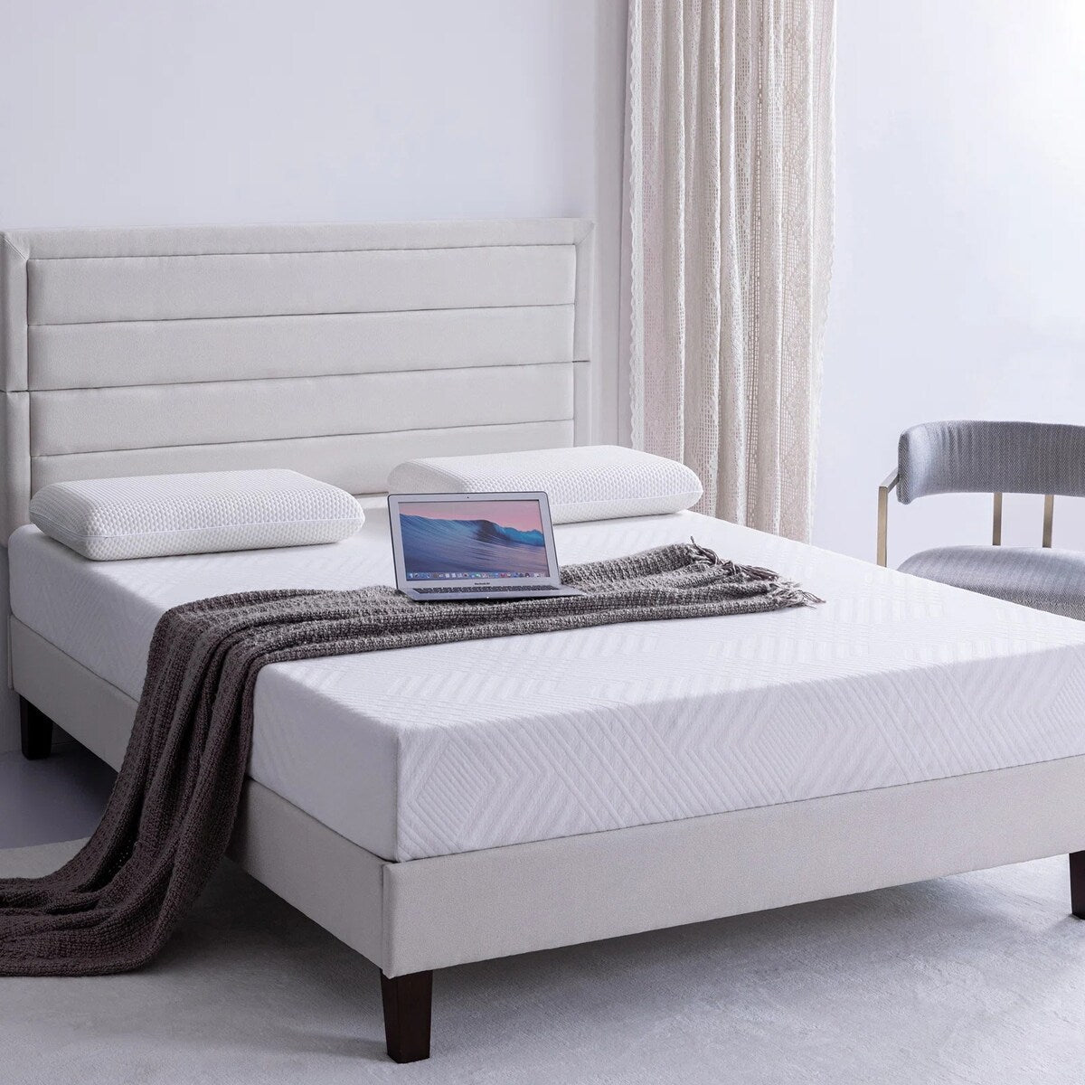 Materasso in memory foam al tè verde da 8 pollici, materasso rinfrescante a media sensazione in una scatola, CertiPUR-US