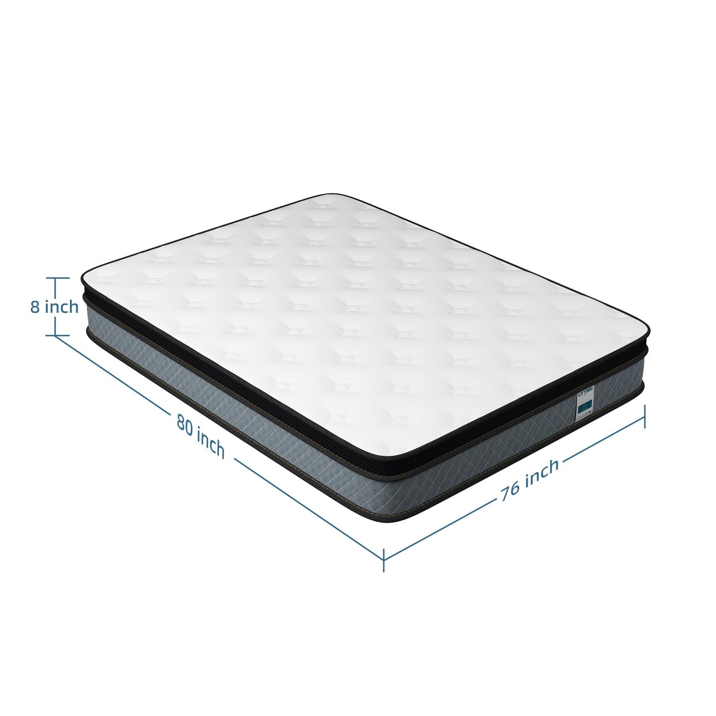 Materasso in memory foam ibrido rinfrescante medio 8 in una scatola