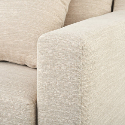 Divano a 3 posti in poliestere 80,5, finiture in legno massello - Comfort premium per soggiorno o studio