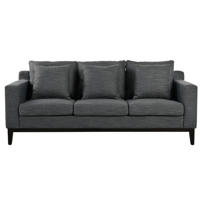 Divano a 3 posti in poliestere 80,5, finiture in legno massello - Comfort premium per soggiorno o studio