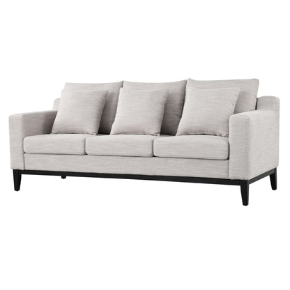 Divano a 3 posti in poliestere 80,5, finiture in legno massello - Comfort premium per soggiorno o studio