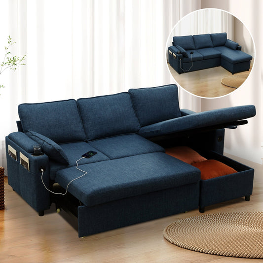 Divano letto a L da 80, divano letto con letto estraibile, divano letto reversibile