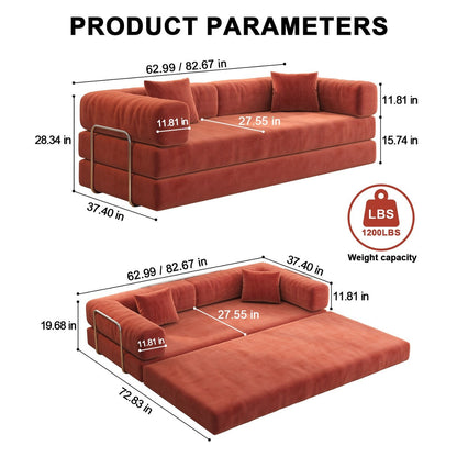 Divano modulare a 3 posti in schiuma 82.68 con schienale rimovibile, seduta larga 70 cm, rivestimento lavabile, struttura in acciaio inossidabile