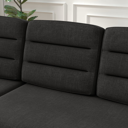 Divano letto trasformabile in poliestere da 83,5'' a 3 posti con letto estraibile, poltrona reclinabile con contenitore, portabicchieri e tasche laterali