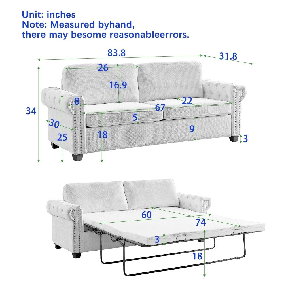 Divano letto trasformabile 2 in 1 in poliestere da 83,8