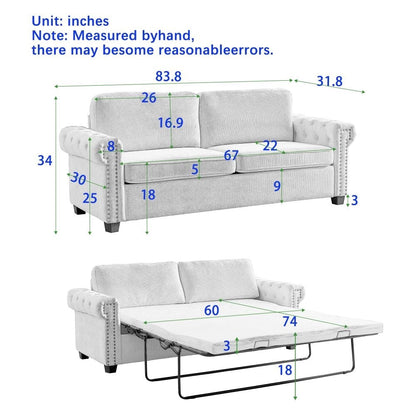 Divano letto trasformabile 2 in 1 in poliestere da 83,8